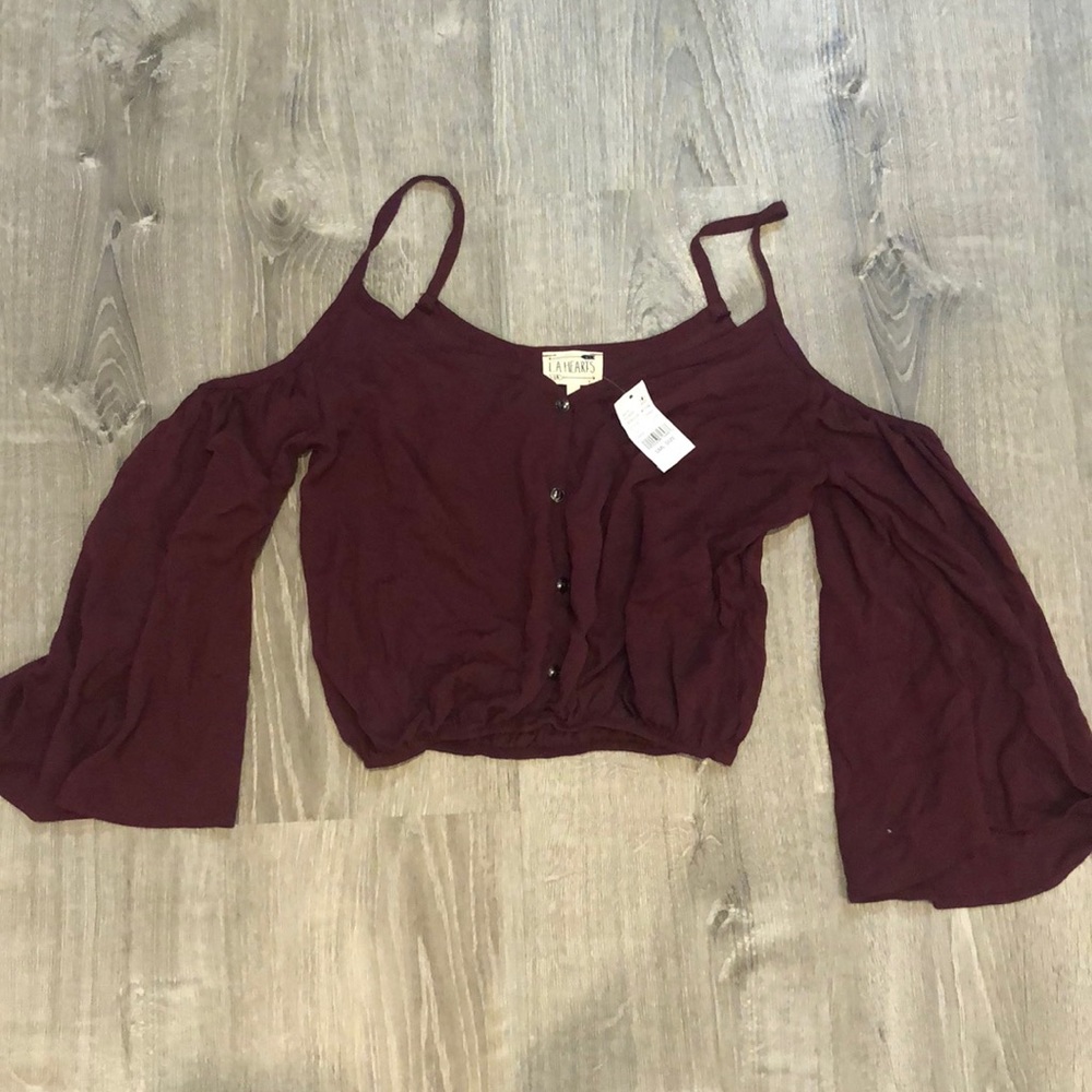 Pac sun shoulder cut out bell bottom sleeves
